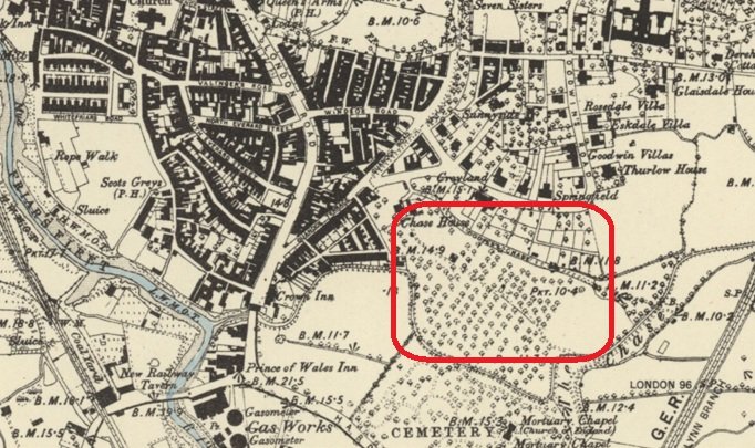 Kings Lynn - The Old Cricket Field : Map credit National Library of Scotland